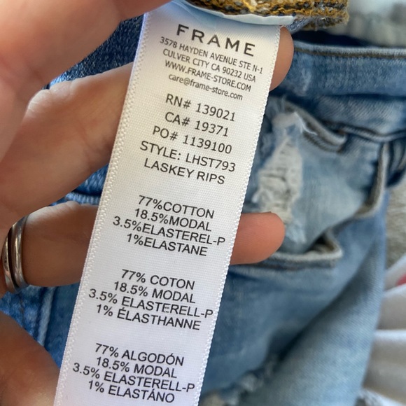 FRAME Le High Straight Jeans in Laskey Rips Size 29 - Picture 10 of 10